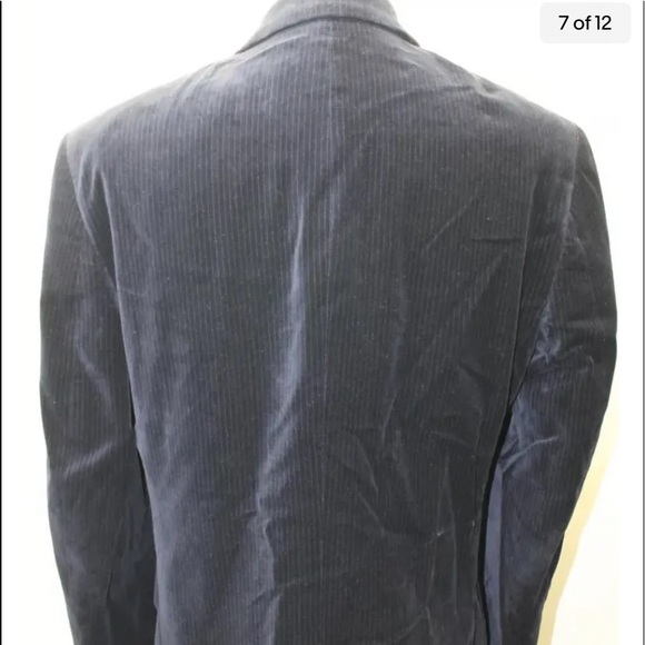 Perry Ellis Men Blazer Navy Blue Corduroy 2 Buttons 40R 100% Cotton - Picture 6 of 11